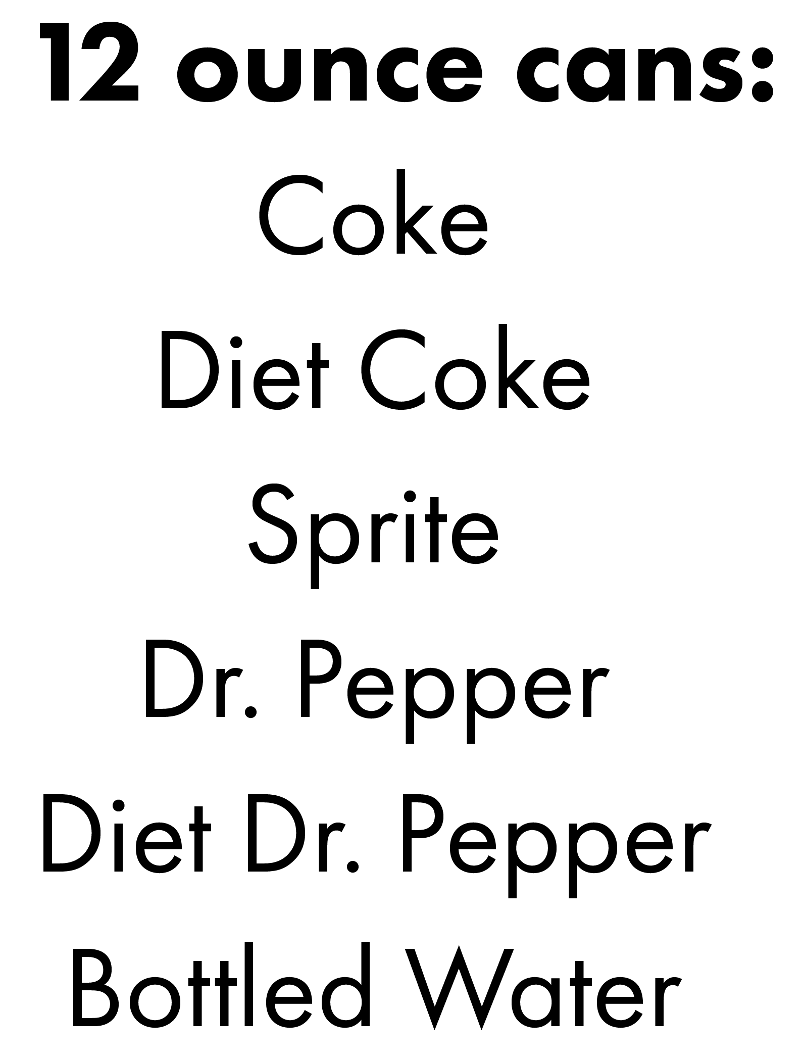 Menu Soft Drink Flavors